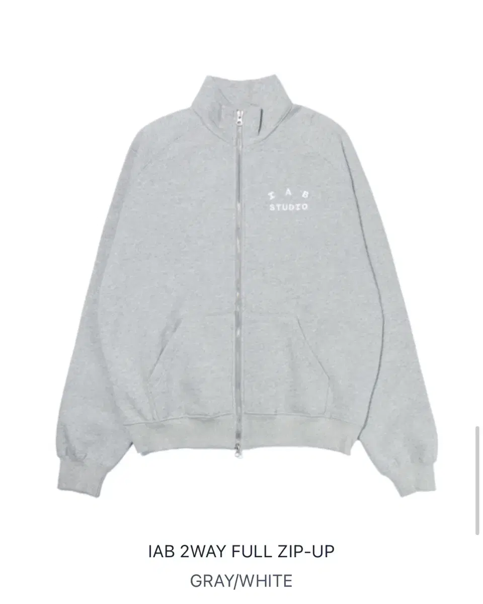 IAB 2WAY FULL ZIP-UP GRAY/WHITE L 사이즈